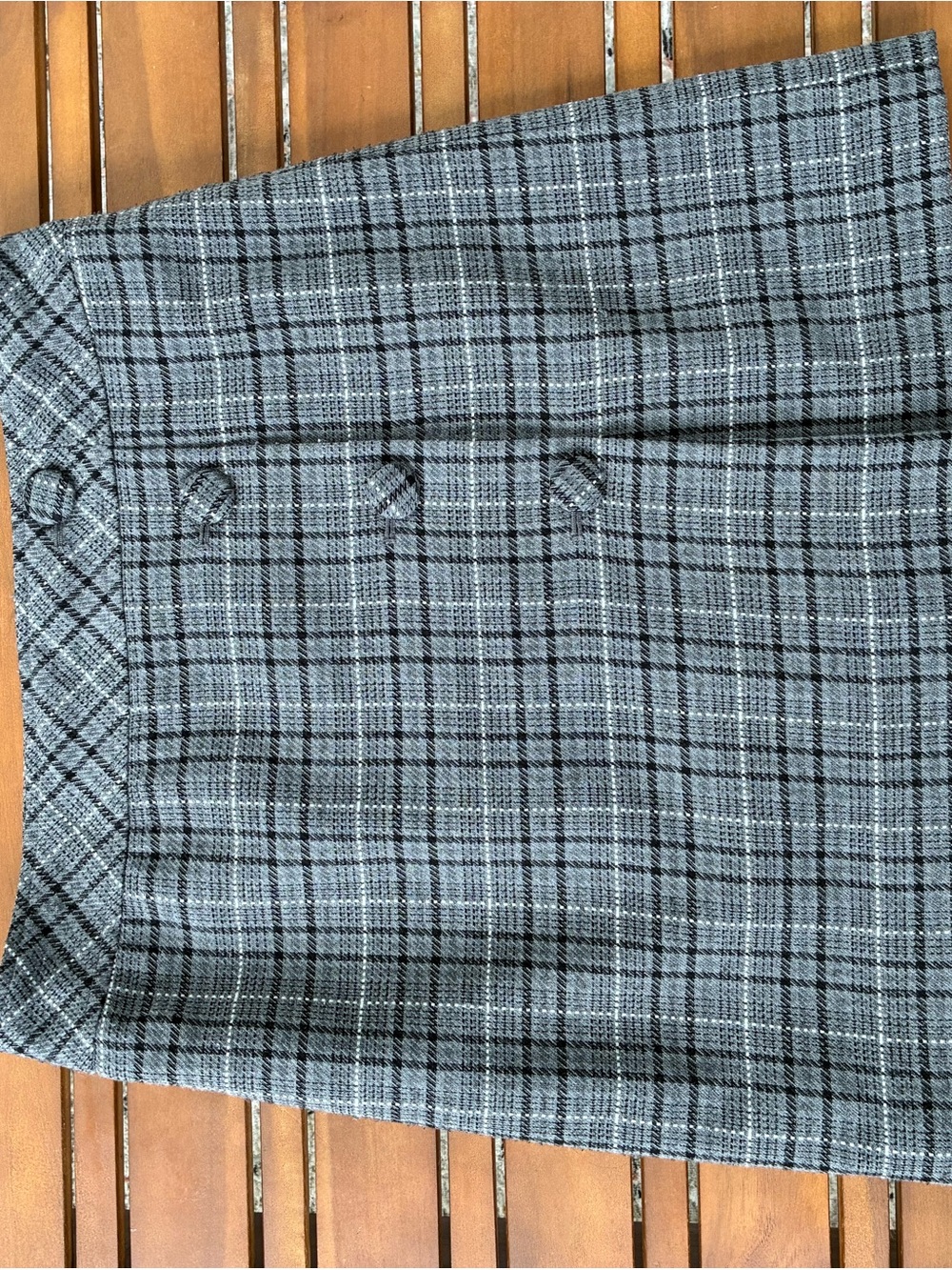 LOFT Black and Gray Plaid Mini Skirt